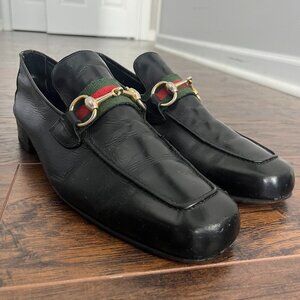 Vintage Gucci Leather Horsebit Shoes Size 10.5 D Width 1970s 1980s